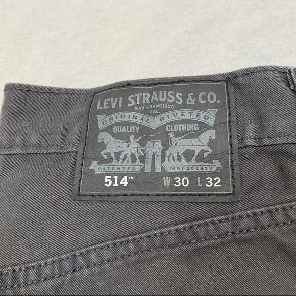 New Without Tags Mens Levi’s Straight‎ Fit 514 Dark Grey Jeans Size 30x32 - Picture 8 of 8